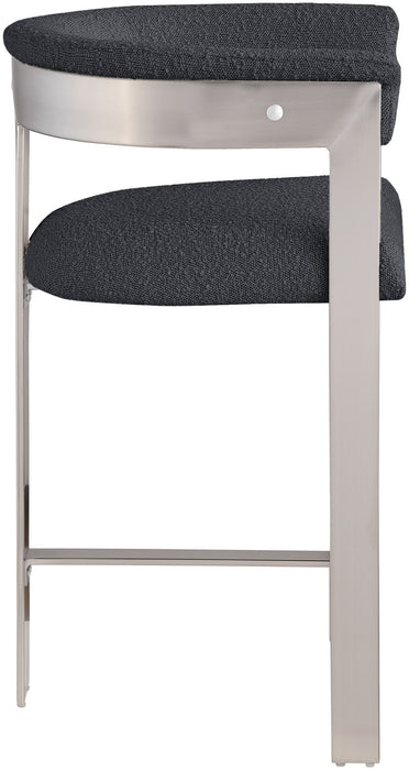 Romeo - Boucle Counter Stool With Silver Base (Set of 2)