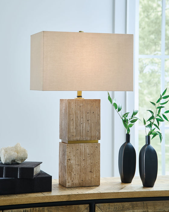 Laddner - Poly Table Lamp - Beige - Stylish Home Furniture