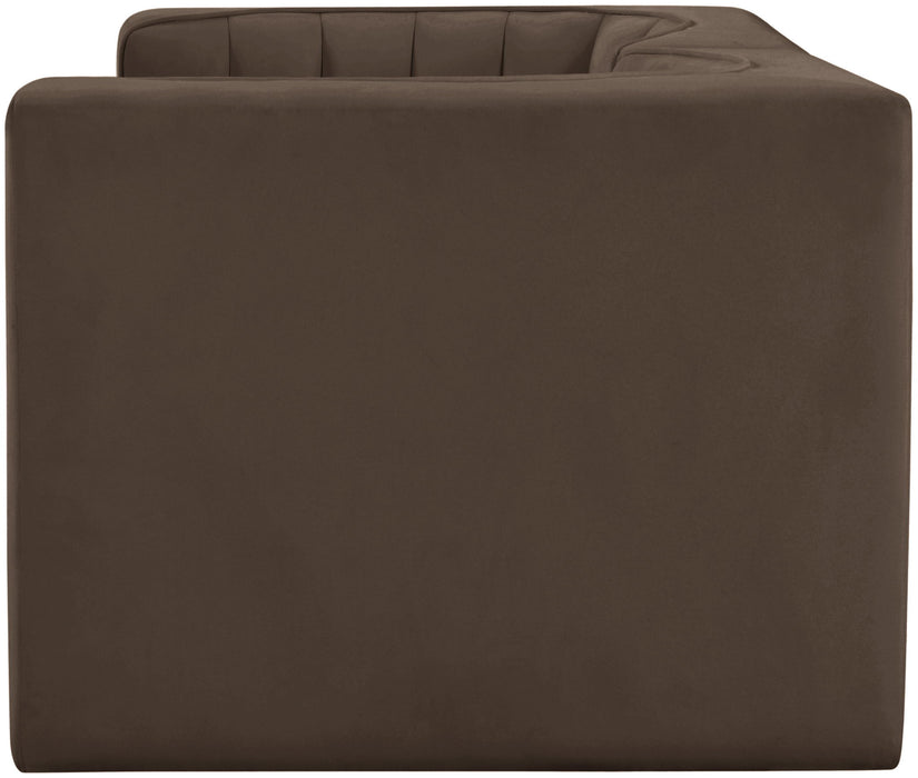Rummi - Velvet Performance Fabric Upholstered 2 Piece Modular Loveseat - Stylish Home Furniture