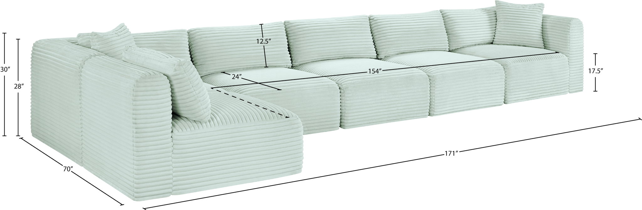 Shaggy - 6 Piece Modular Sectional