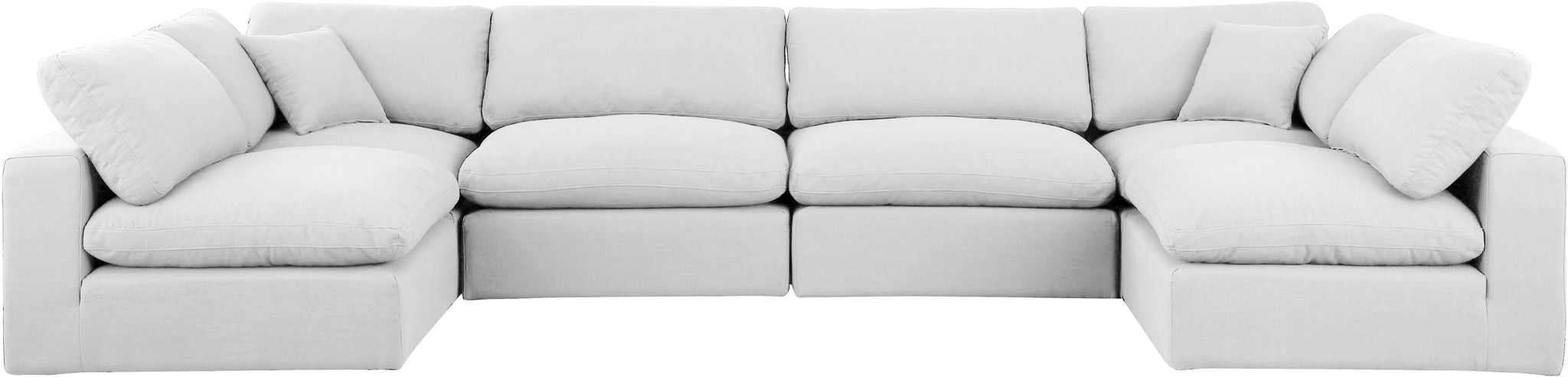 Comfy - 6 Piece Linen Modular Armless Sectional