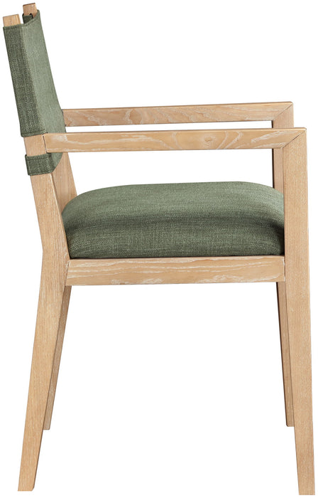 Avon - Linen Textured Performance Fabric Upholstered Dining Arm Chair