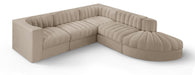 Rummi - Velvet Performance Fabric Upholstered 5 Piece Modular Sectional - Stylish Home Furniture