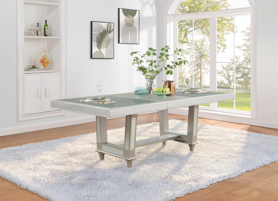 D106 - Rectangular Dining Table - Shimmer Silver