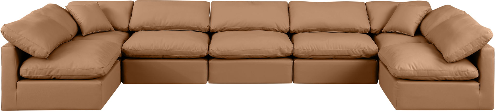 Indulge - Faux Leather 7 Piece Modular U-Shaped Sectional - Stylish Home Furniture