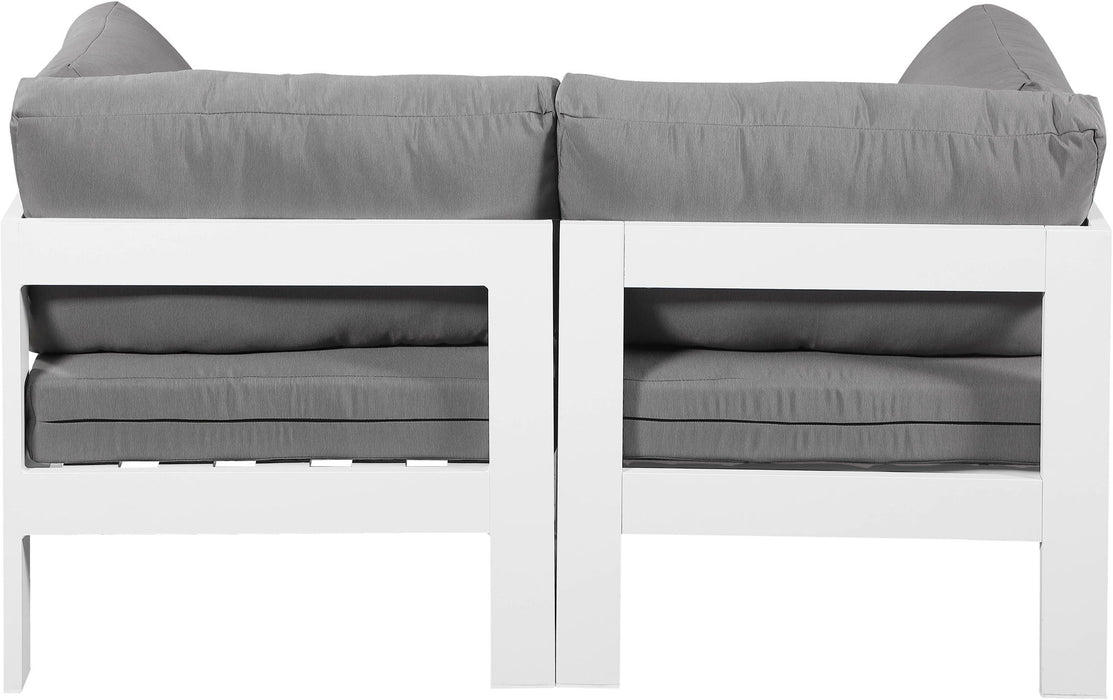 Nizuc - Outdoor Patio 2 Seat Modular Sofa With White Frame