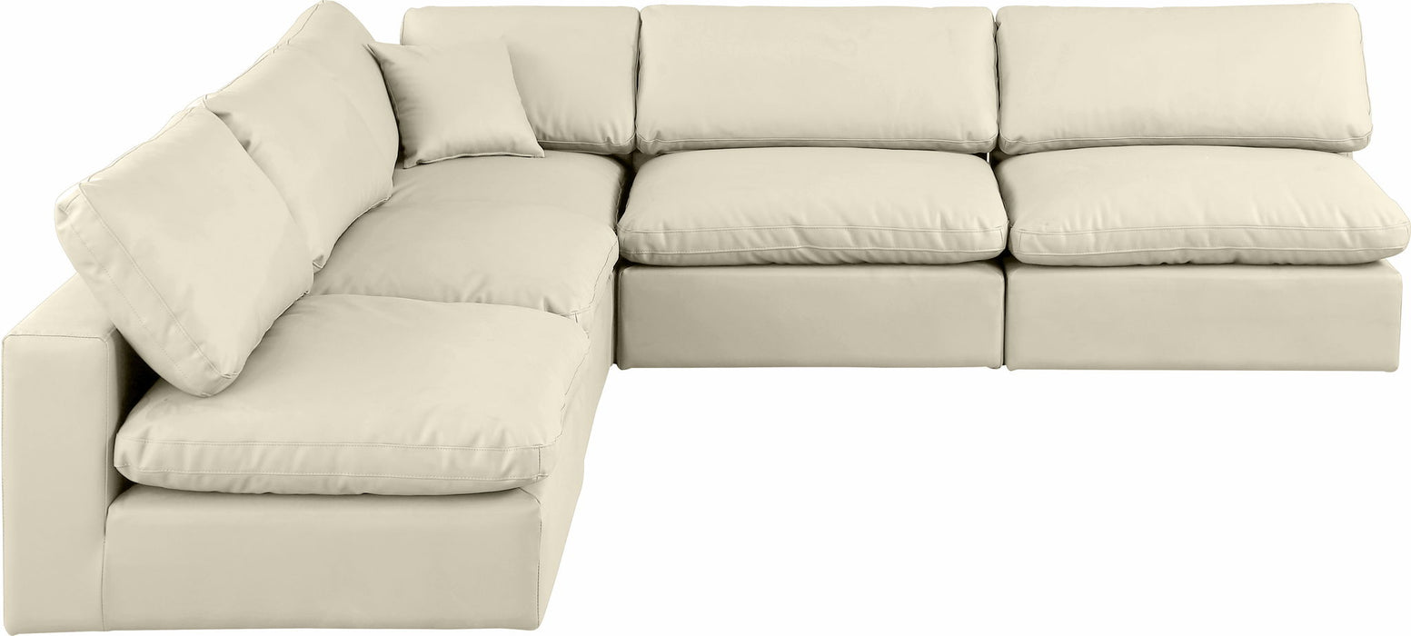 Comfy - 5 Piece Faux Leather Modular Corner Armless Sectional - Stylish Home Furniture