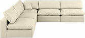 Comfy - 5 Piece Faux Leather Modular Corner Armless Sectional - Stylish Home Furniture