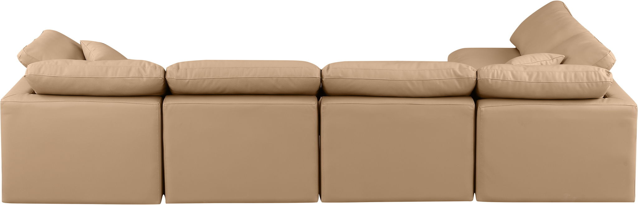 Indulge - Faux Leather 5 Piece Modular Sectional - Tan