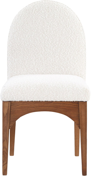 Waldorf - Boucle Dining Side Chair With Brown Legs