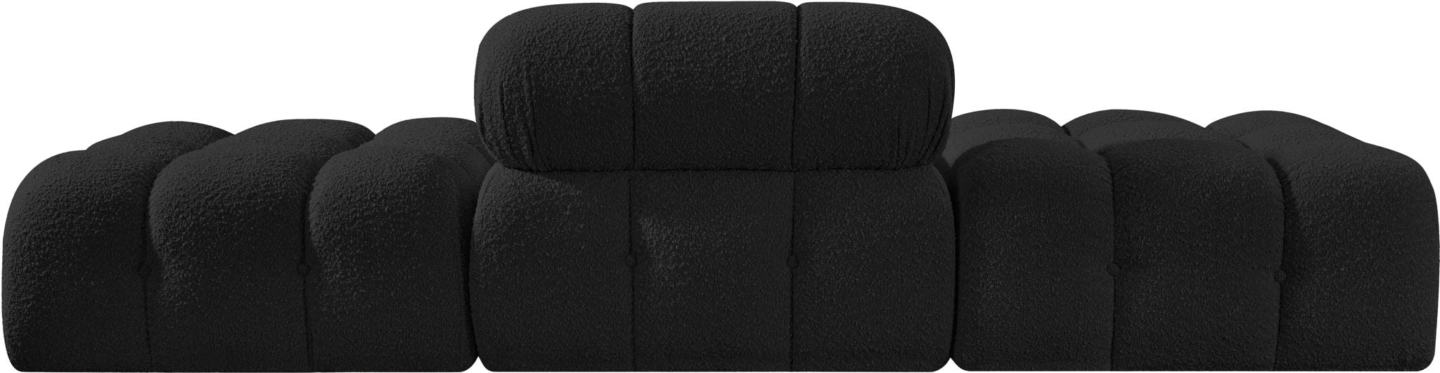 Ames - 3 Piece Boucle Upholstered Modular Sofa With 2 Backless Seats