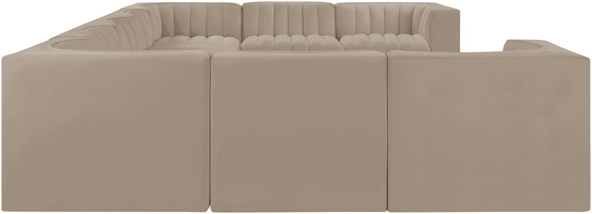 Rummi - Velvet Performance Fabric Upholstered 9 Piece Modular Sectional - Stylish Home Furniture