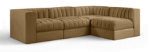 Rummi - Velvet Performance Fabric Upholstered 4 Piece Modular Sectional - Stylish Home Furniture