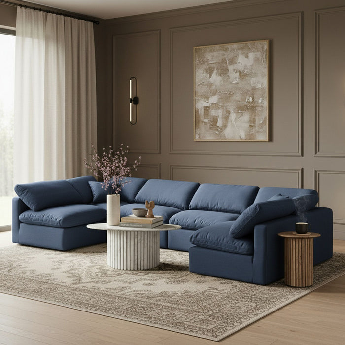 Indulge - Linen 6 Piece Modular U-Shaped Sectional - Stylish Home Furniture