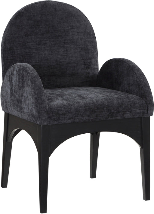 Waldorf - Chenille Dining Arm Chair With Black Legs