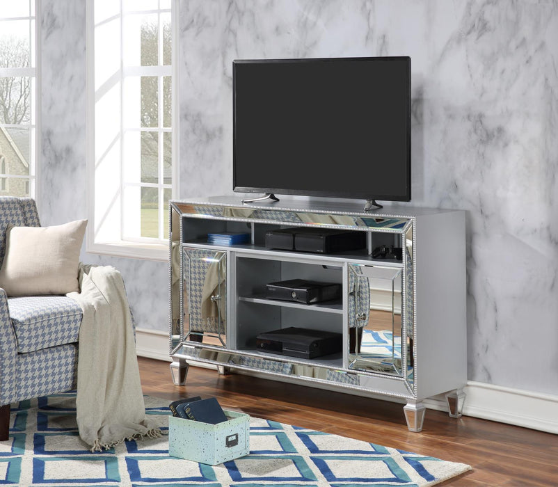 W125 - TV Stand (Fireplace Sold Seperately) - Pearl Silver