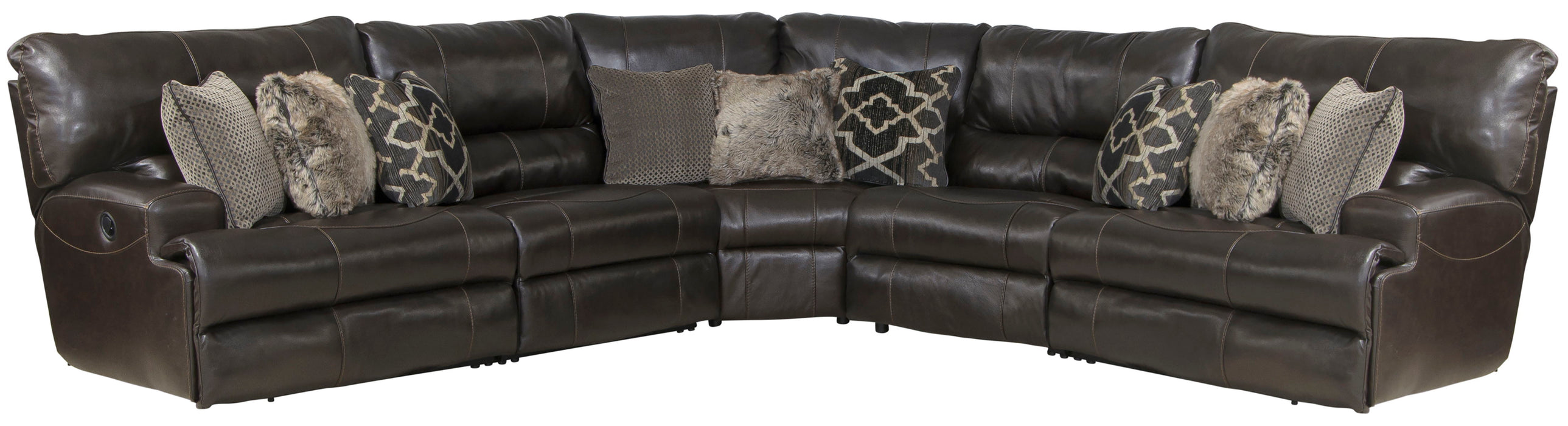 Como - Italian Leather Match Reclining Sectional