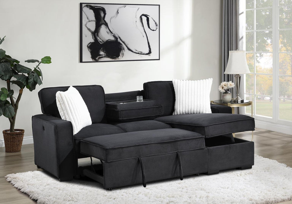 U392 - Sofa Chaise Sectional - Black
