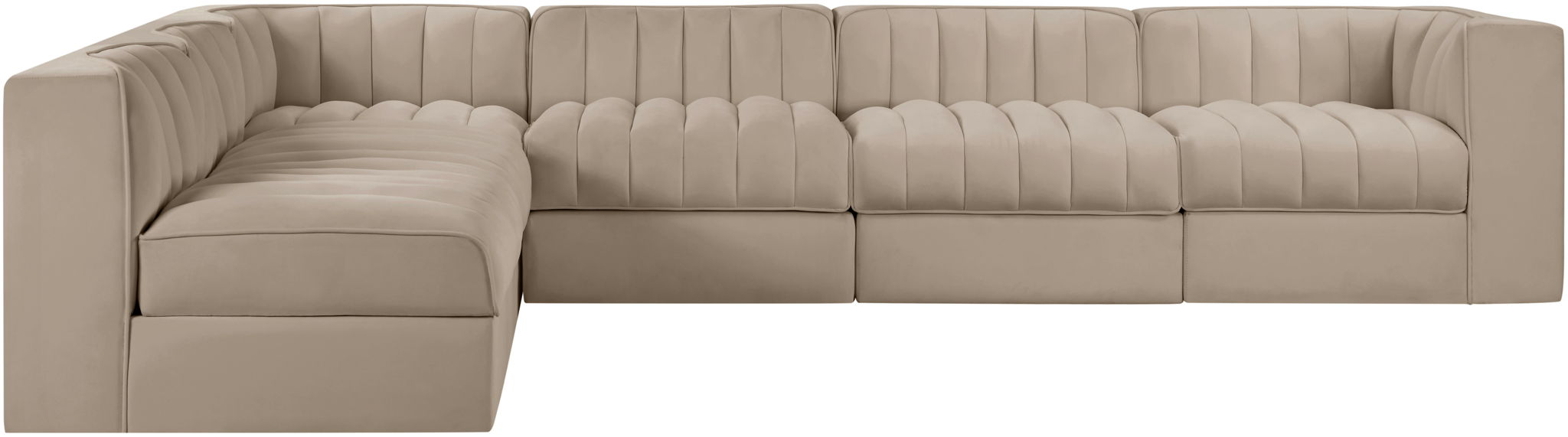 Rummi - Velvet Performance Fabric Upholstered 6 Piece Modular Sectional - Stylish Home Furniture