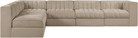 Rummi - Velvet Performance Fabric Upholstered 6 Piece Modular Sectional - Stylish Home Furniture