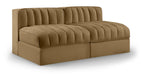 Rummi - Velvet Performance Fabric Upholstered 2 Piece Modular Armless Loveseat - Stylish Home Furniture