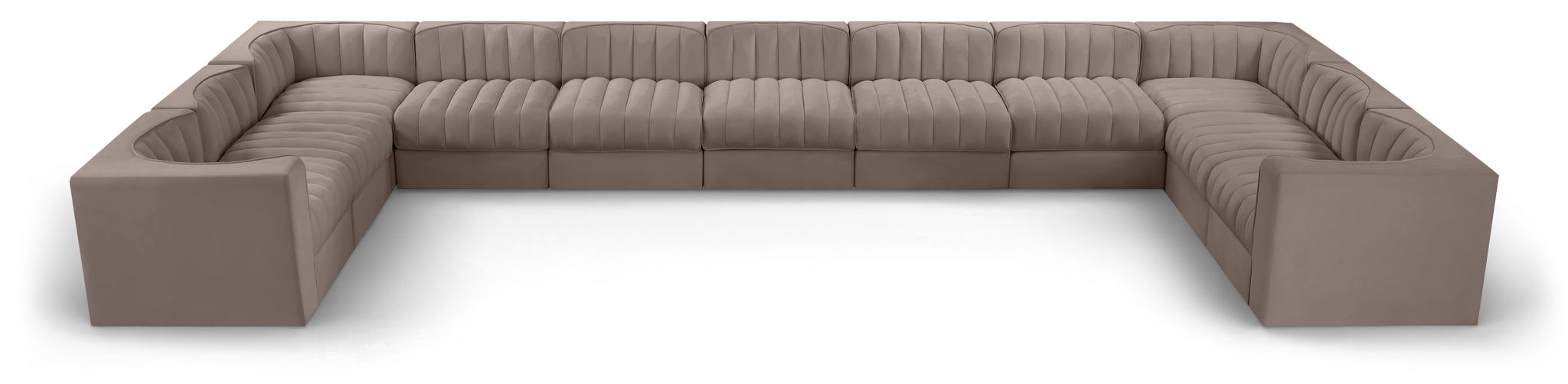 Rummi - Velvet Performance Fabric Upholstered 11 Piece Modular Sectional - Stylish Home Furniture