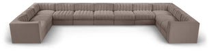 Rummi - Velvet Performance Fabric Upholstered 11 Piece Modular Sectional - Stylish Home Furniture