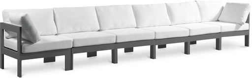Nizuc - Outdoor Patio 6 Seat Modular Sofa With Gray Frame