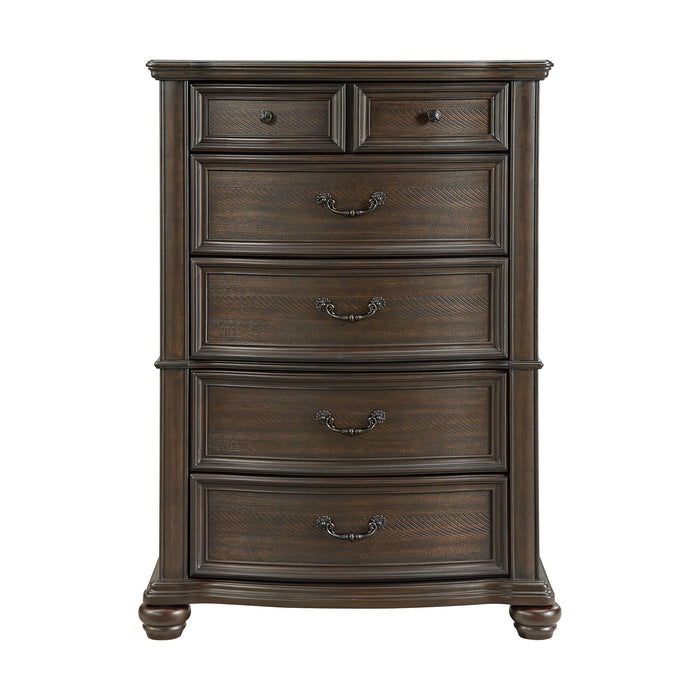 Brunswick - 5-Drawer Chest - Mahogany - Stylish Home Furniture