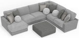 Canyon - 4 Piece Sectional With Cuddler Seat Cushions, Included Accent Pillows And Cocktail Ottoman (Left Side Facing Chaise) - Platinum - Stylish Home Furniture