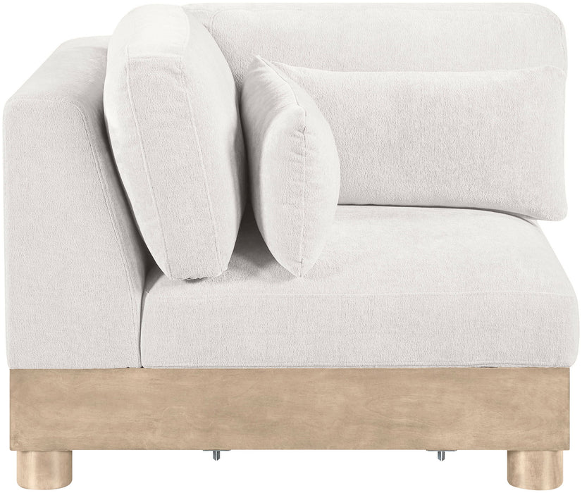 Turin - Chenille Fabric Upholstered Modular Corner Chair - Natural Base - Stylish Home Furniture