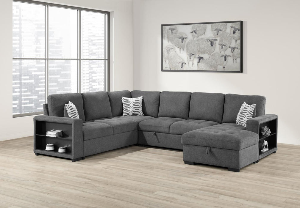 U275 - 3 Piece Sectional With USB (Type A+C) - Gray