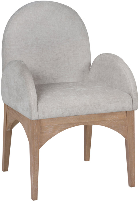 Waldorf - Chenille Dining Arm Chair With Natural Legs