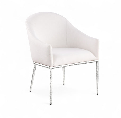 Ferro - Upholstered Dining Arm Chair With Brushed Silver Legs