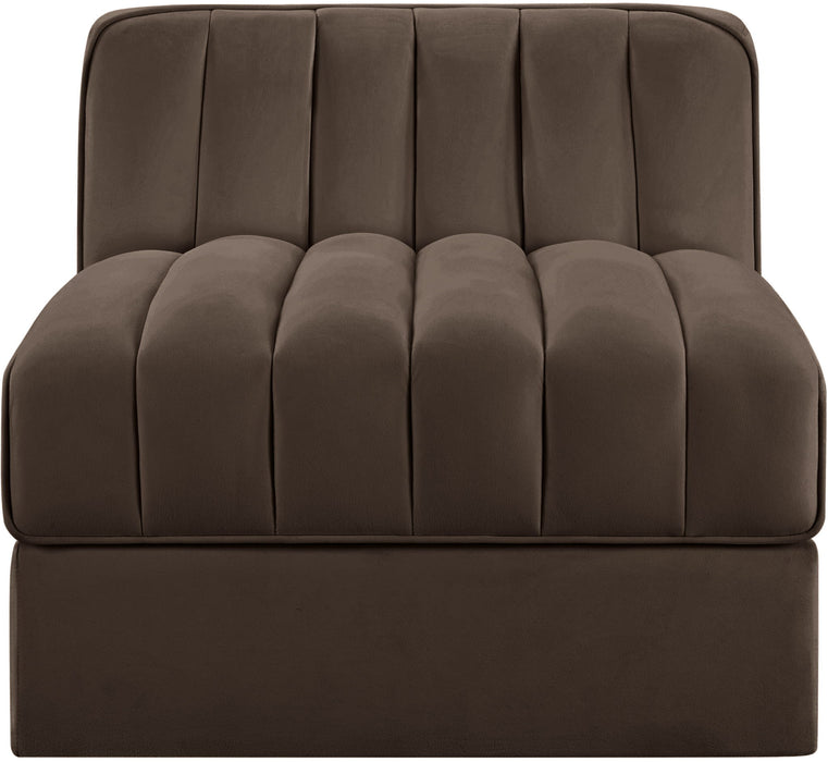 Rummi - Velvet Performance Fabric Upholstered Modular Armless Chair - Stylish Home Furniture