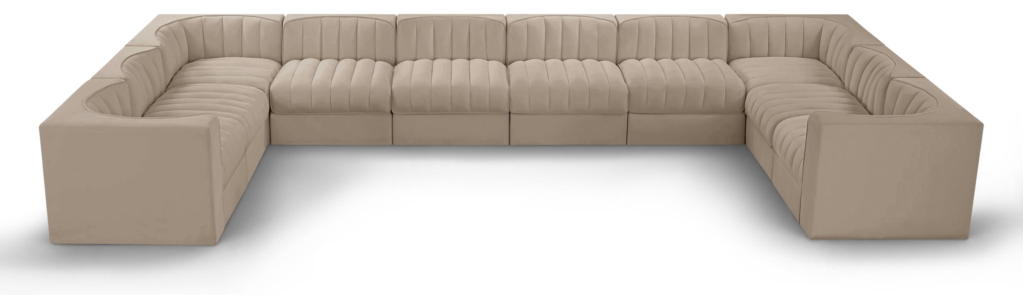 Rummi - Velvet Performance Fabric Upholstered 10 Piece Modular Sectional - Stylish Home Furniture