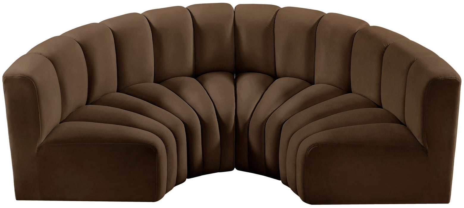Arc - Velvet 4 Piece U-Shaped Modular Sofa
