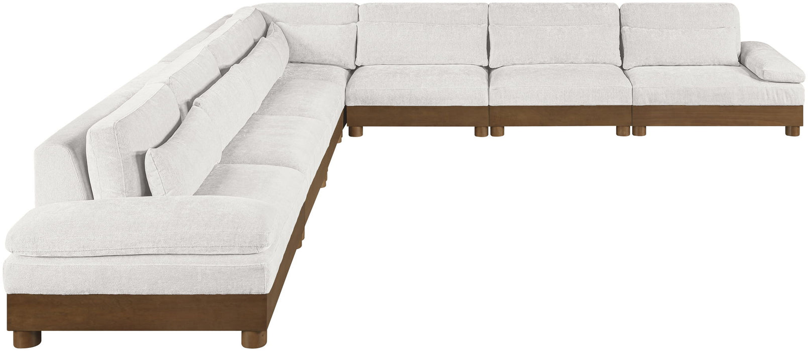 Turin - Chenille Fabric Upholstered Modular Sectional - Cream - Stylish Home Furniture