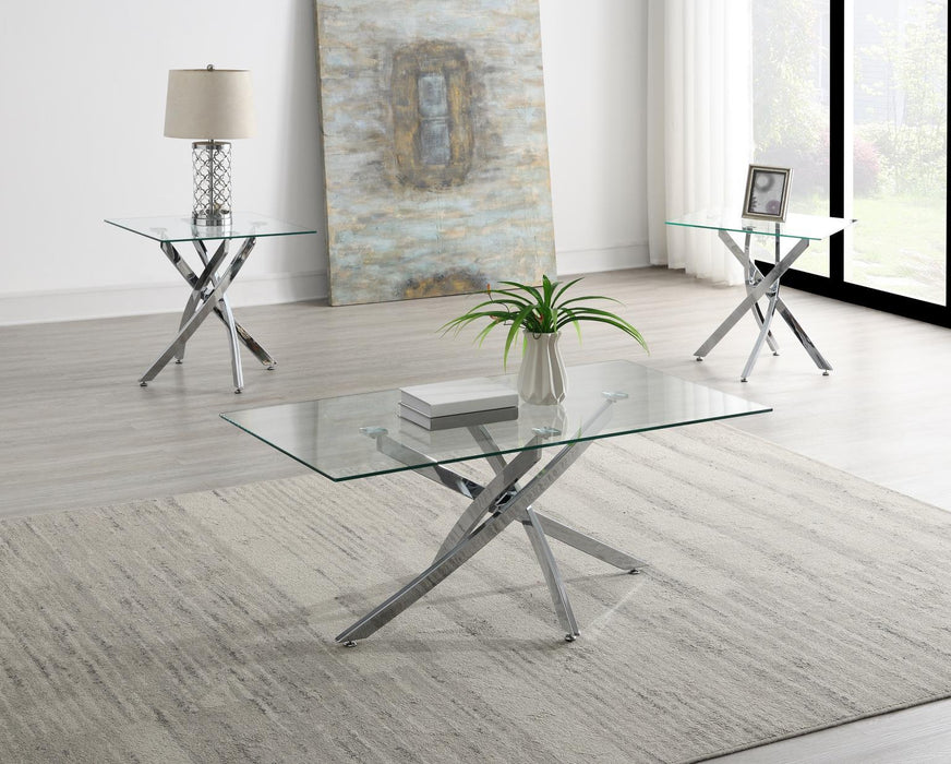 T240 - Chrome Table Set (Set of 3) - Gray