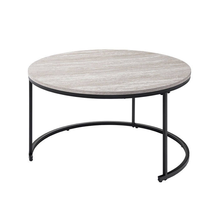 Forma - 4 Piece Occasional Set (1 Coffee, 1 Large End Table & 1 Stool, 1 Small End Table) - Black / White / Gray - Stylish Home Furniture