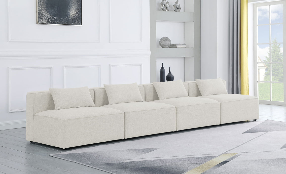 Cube - Linen Modular 4 Seat Armless Sofa - Stylish Home Furniture
