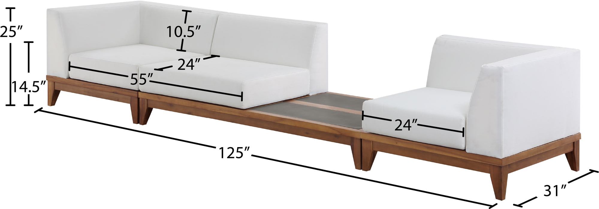 Rio - Modular Sofa 3 Seats - Off White