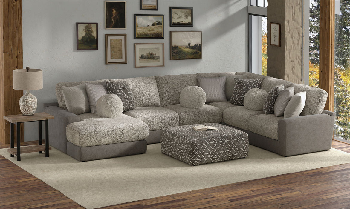 Canyon - 4 Piece Sectional With Cuddler Seat Cushions, Included Accent Pillows And Cocktail Ottoman (Left Side Facing Chaise) - Umber - Stylish Home Furniture