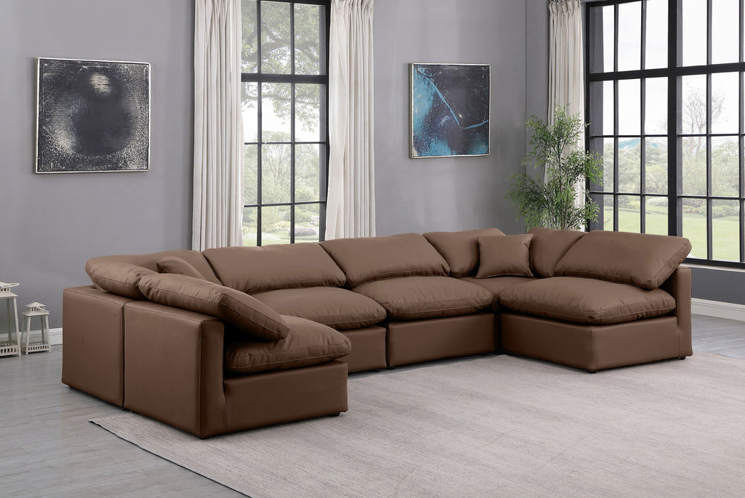 Indulge - Faux Leather 6 Piece Modular U-Shaped Sectional - Stylish Home Furniture