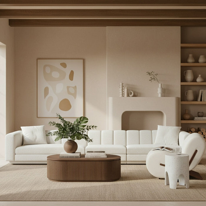 Modari - Sectional - Cream - Stylish Home Furniture