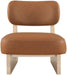 Vetra - Vegan Leather Upholstered Accent Chair With Natural Base - Stylish Home Furniture