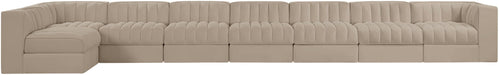 Rummi - Velvet Performance Fabric Upholstered 8 Piece Modular Sectional, L-Shaped (Right) - Stylish Home Furniture
