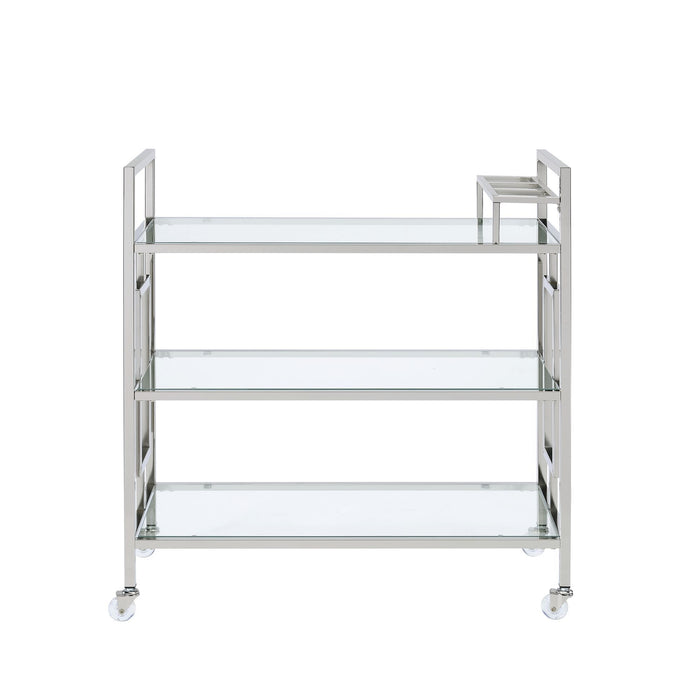 Ezra - Serving Bar Cart - Chrome - Stylish Home Furniture