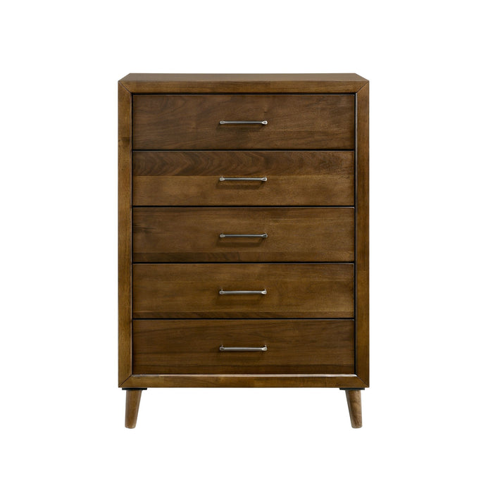 Malibu - 5-Drawer Chest - Walnut - Stylish Home Furniture