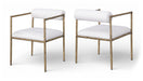 Axis - Linen Textured Cream Fabric Upholstered Dining Chair (Set of 2) - Stylish Home Furniture